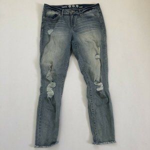 Peace Love Eco Jeans Women's 11/30 Denim Distressed Pants Size 11/30 (30x28)